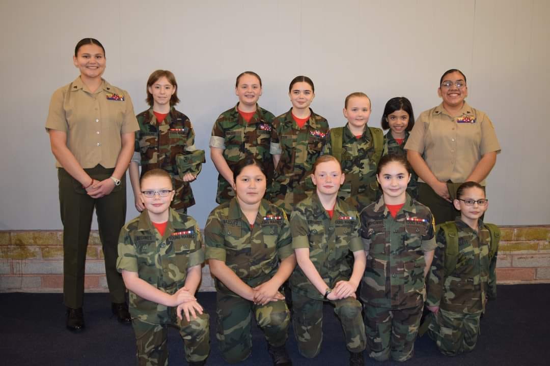 Lewis and Clark female Young Marines, including our 3 newest graduates