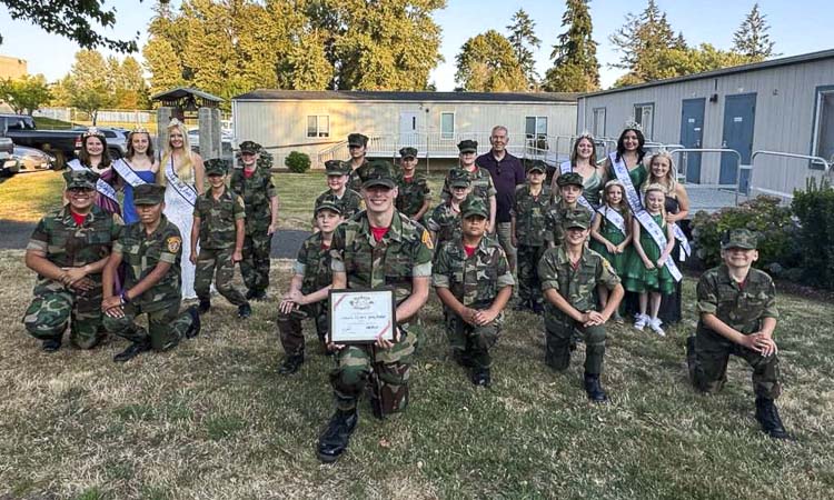 The Lewis & Clark Young Marines marched in La Center's Our Days Celebration parade, engaging the community with lively cadence calls.