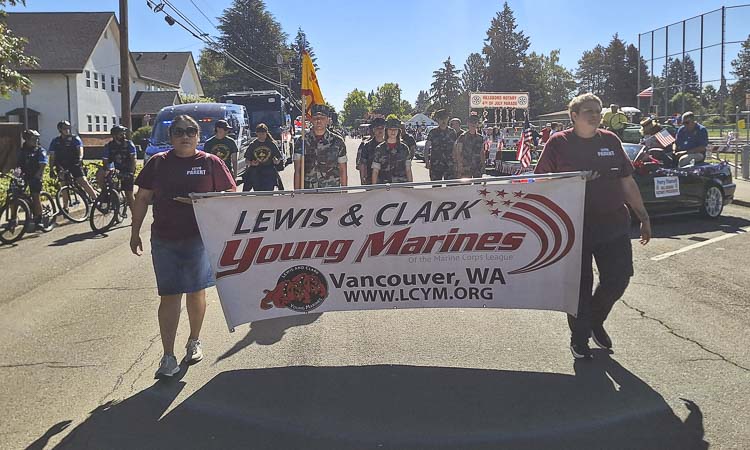 The Lewis & Clark Young Marines joined the Hillsboro Rotary 4th of July Parade, supported by the local Elks lodge, and enjoyed meeting the Tualatin Valley Young Marines.