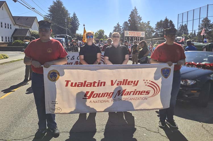 The Lewis & Clark Young Marines joined the Hillsboro Rotary 4th of July Parade, supported by the local Elks lodge, and enjoyed meeting the Tualatin Valley Young Marines.