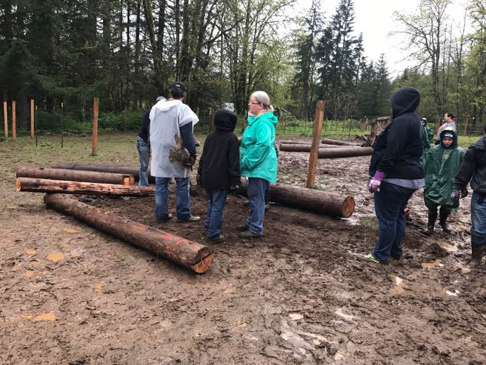 YMs, parents & staff working at Windhaven Therapeutic Riding