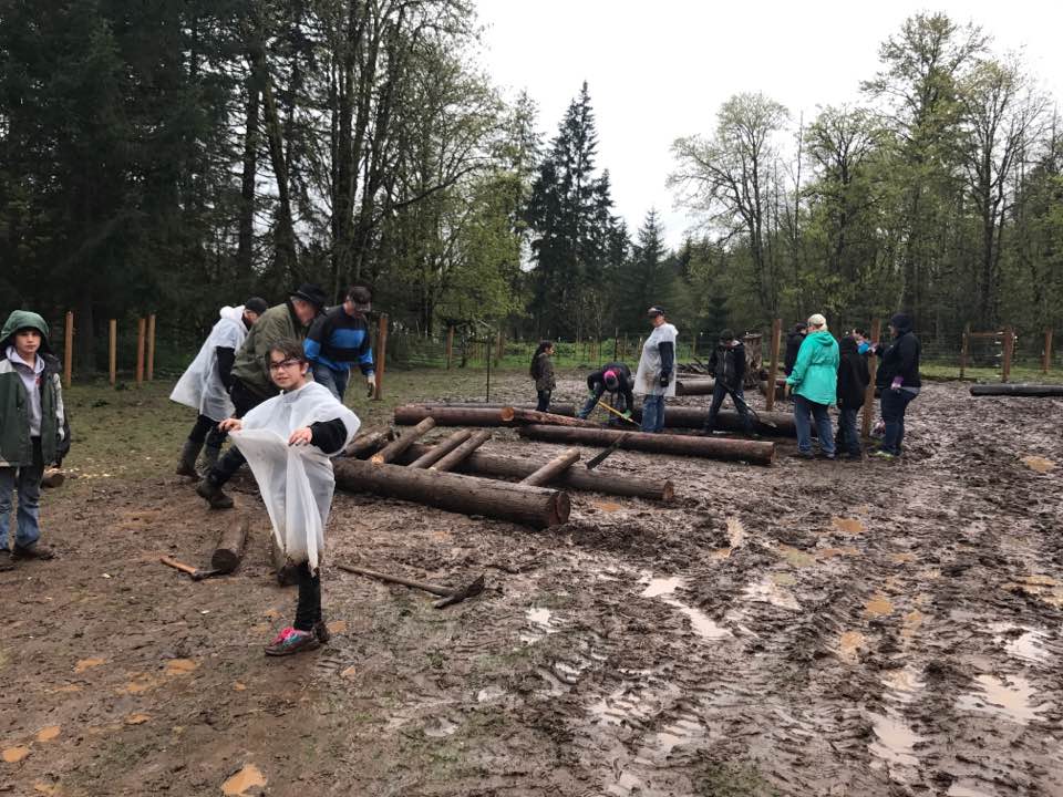 YMs, parents & staff working at Windhaven Therapeutic Riding